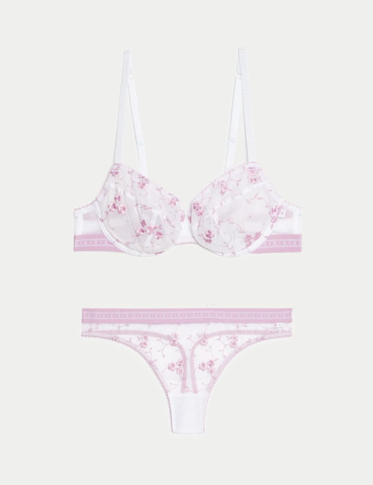 Emilia Embroidered Wired Balcony Bra Set A-E 2 of 6