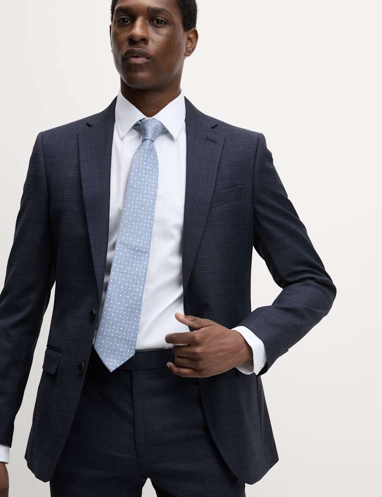 2 Piece Slim Fit Shadow Check Suit 1 of 6