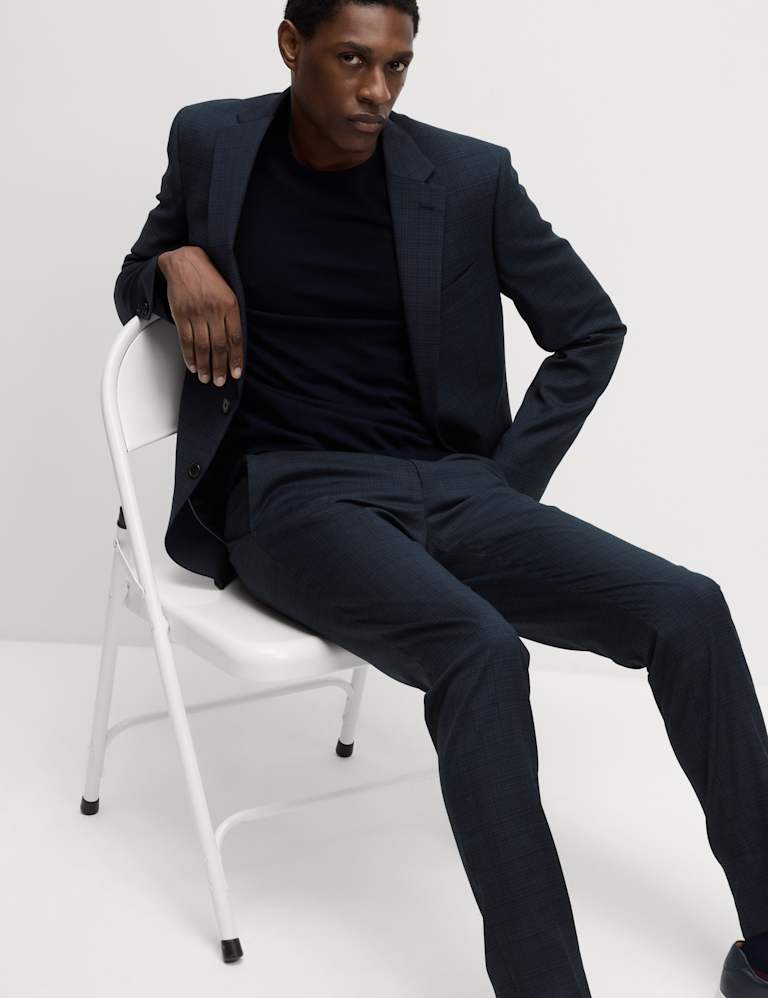 2 Piece Slim Fit Shadow Check Suit 4 of 6