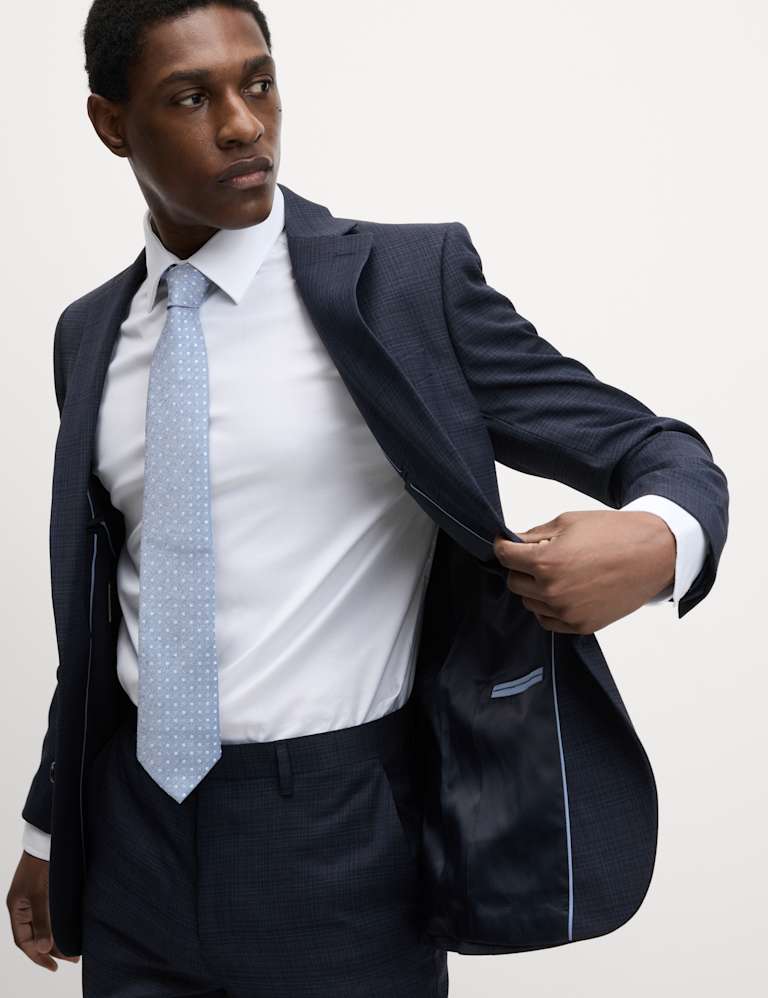 2 Piece Slim Fit Shadow Check Suit 5 of 6