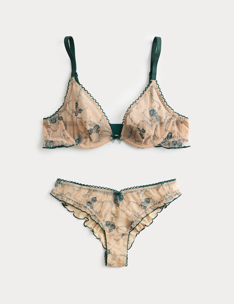 Helena Embroidery Wired Plunge Bra Set A-E 2 of 6