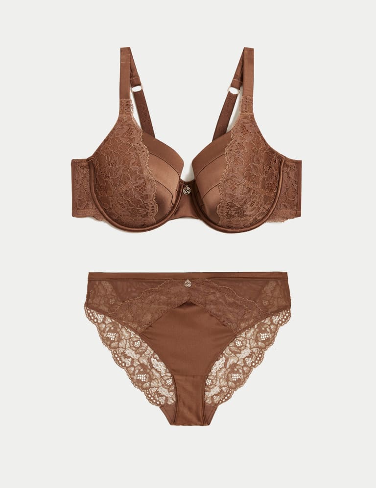 Silk & Lace Wired Full Cup Bra Set A-E 2 of 6