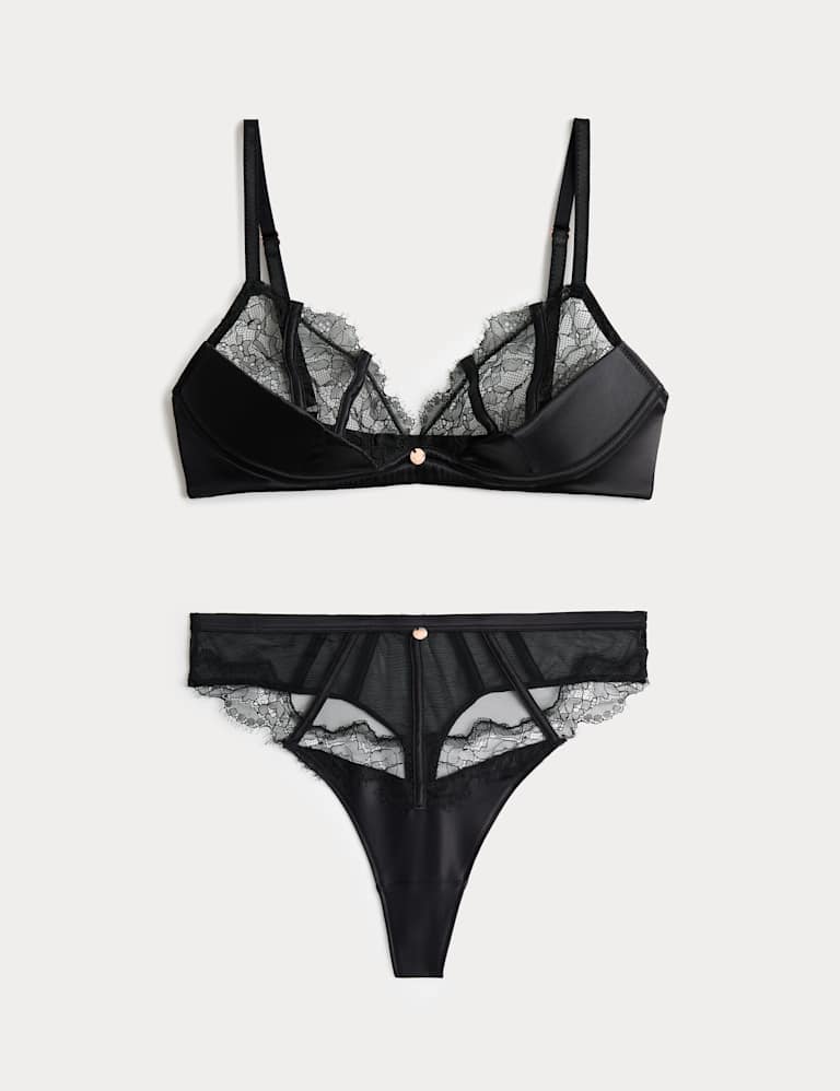Liana Lace Non Wired Plunge Bra Set A-E 2 of 6