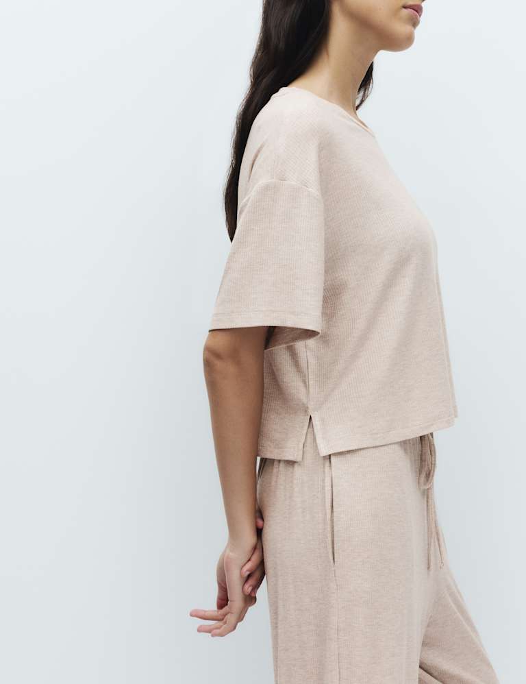 Modal Rich Ribbed Pyjama Top Set 4 of 6