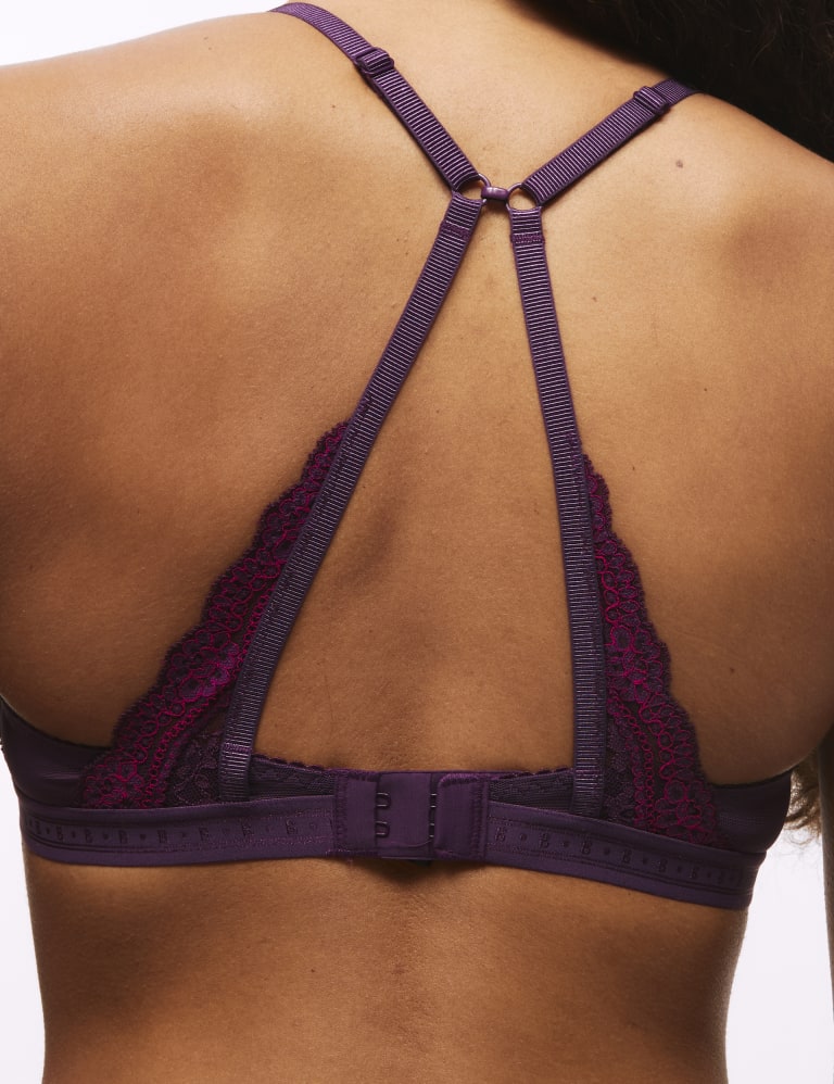 Ella Lace Trim Wired Push Up Plunge Bra Set A-E 4 of 5