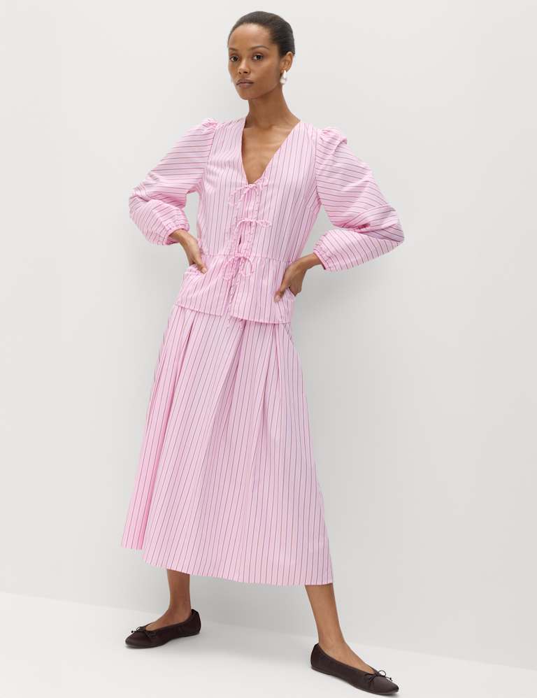 Striped Blouse & Skirt Set 1 of 5