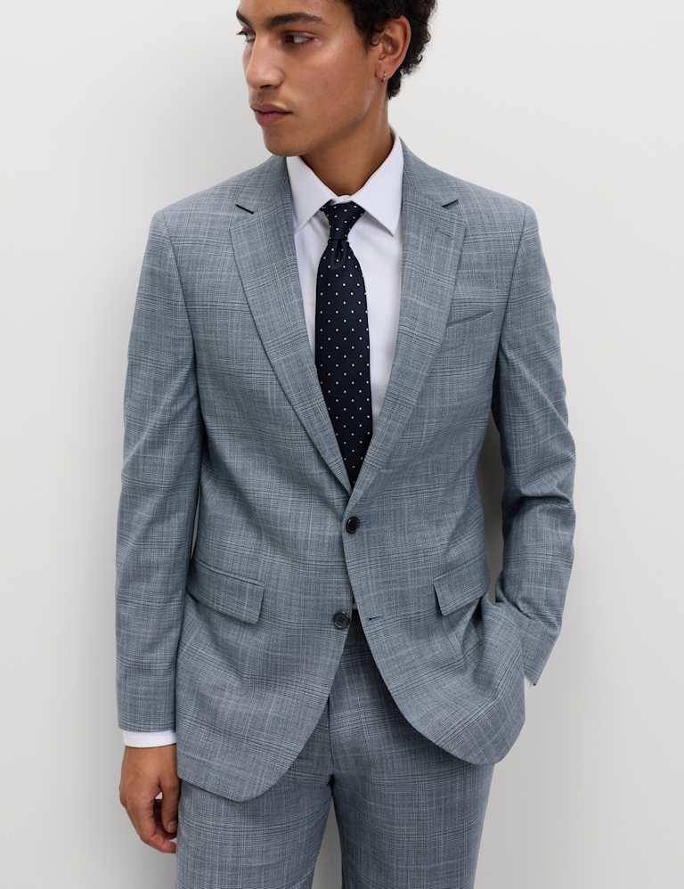 Tailored Fit Check Stretch Suit 1 of 6