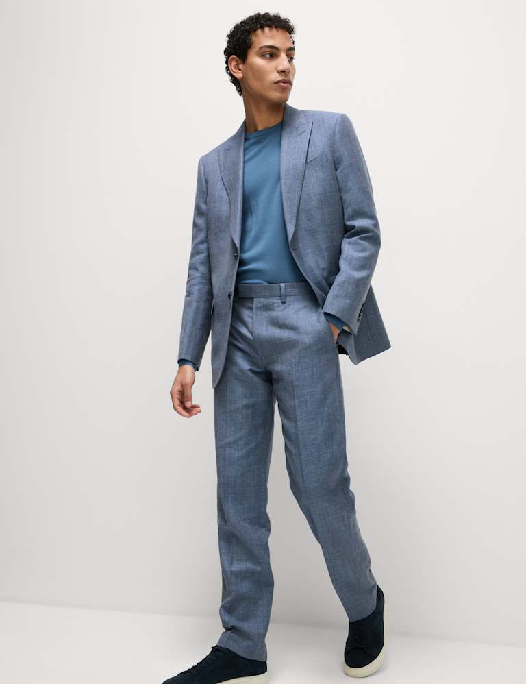 2 Piece Regular Fit Wool Rich Linen Blend Suit 1 of 6