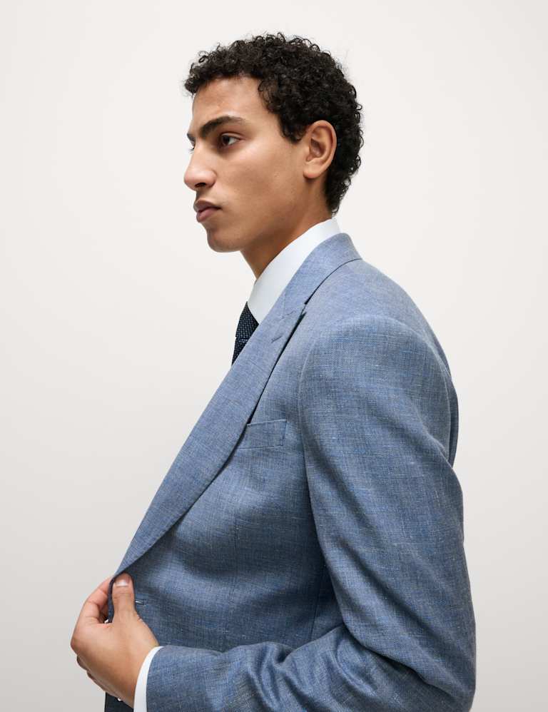 2 Piece Regular Fit Wool Rich Linen Blend Suit 4 of 6