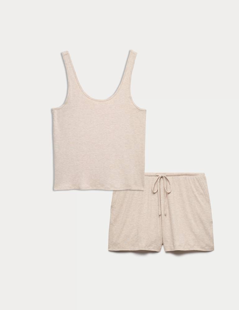 Modal Rich Ribbed Cami Pyjama Top Set 2 of 6
