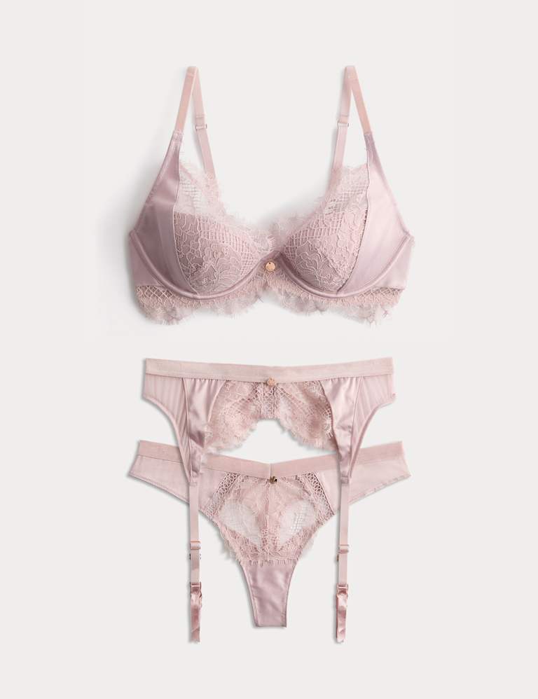 Saffron Satin & Lace Suspender Set 2 of 6