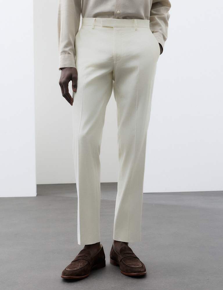3 Piece Tailored Fit Italian Performance Linen Blend Suit 3 of 6