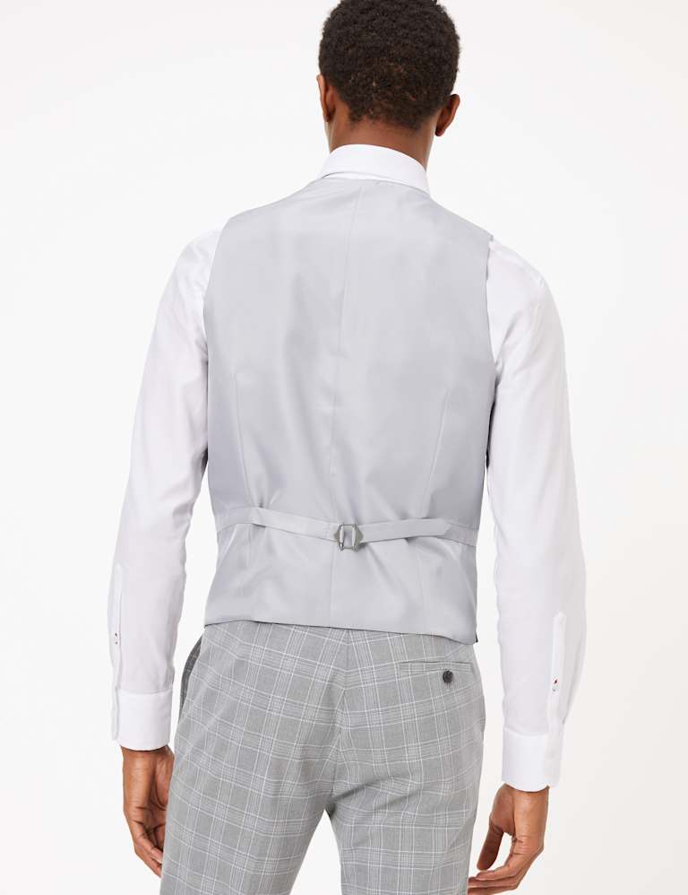 Grey Checked Skinny Fit 3 Piece Suit 3 of 7