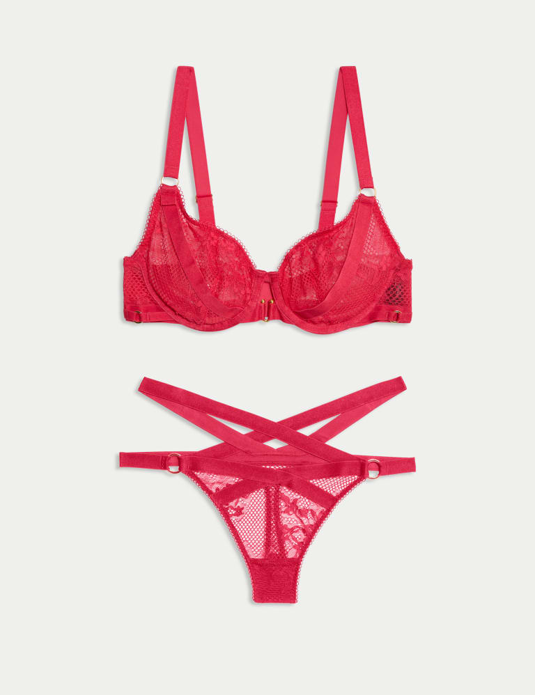 Lucia Lace Wired Demi Cup Bra Set A-E 2 of 6