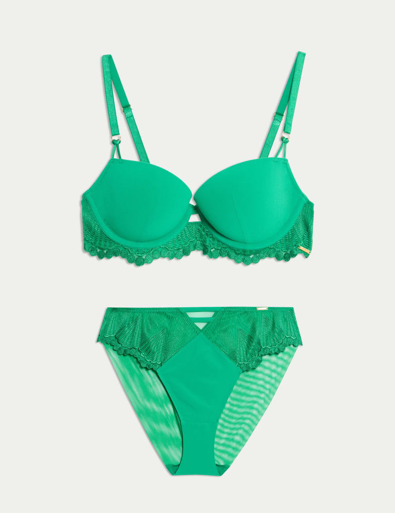 Leon Embroidery Wired Balcony Bra Set A-E 2 of 6