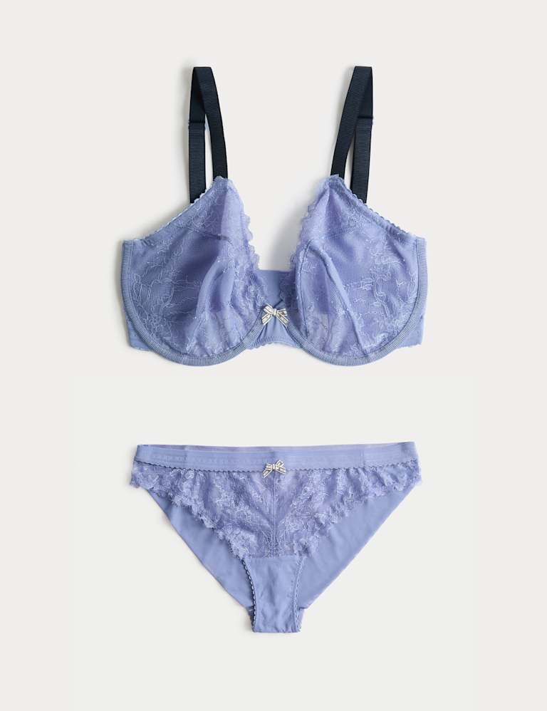 Anna Lace Wired Plunge Bra Set F-H 2 of 6