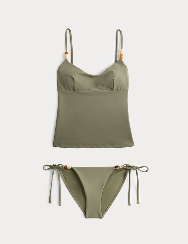 Bead Detail Scoop Neck Tankini Set 2 of 6