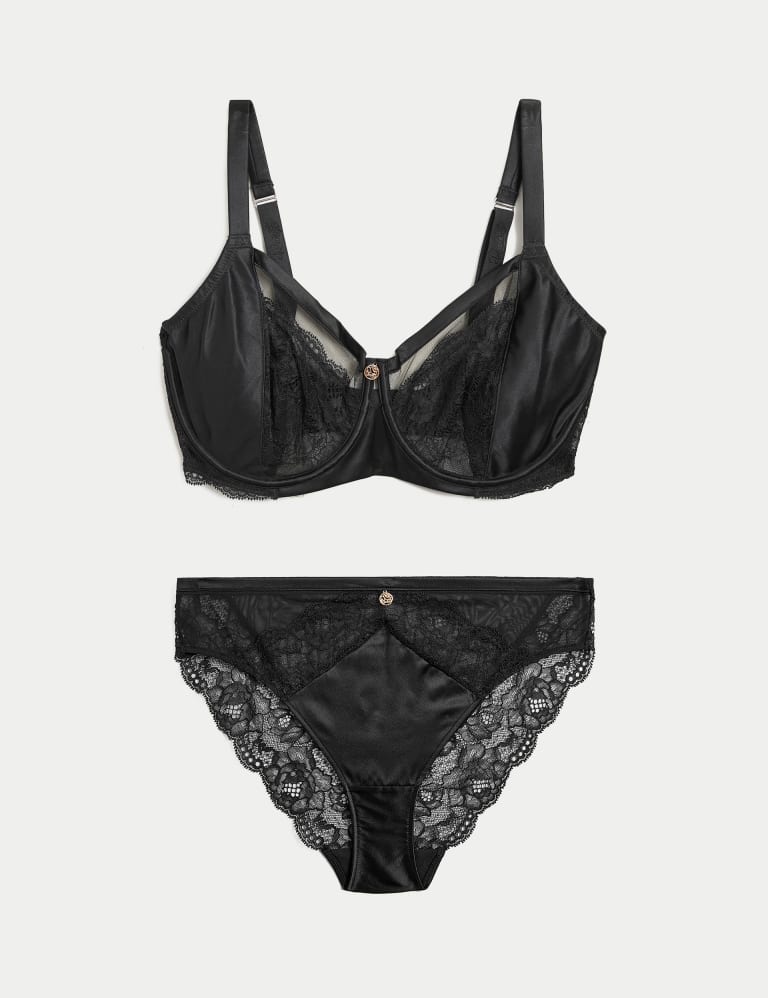 Silk & Lace Minimiser Bra Set C-G 2 of 6