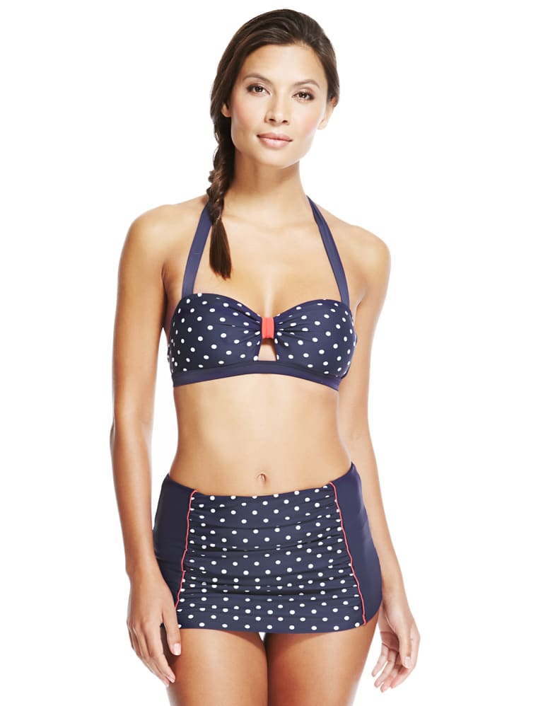 Bandeau Spotted Bikini Set M S