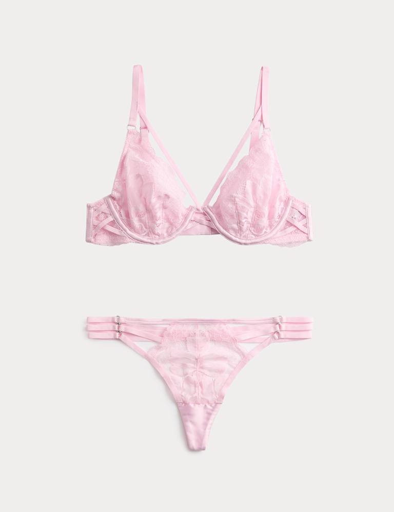 Lindy Lace Wired Plunge Bra Set A-E 2 of 6