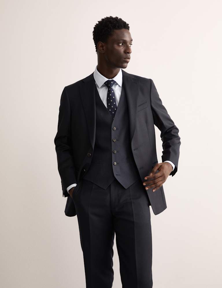 3 Piece Tailored Fit Silk & Linen Blend Suit 1 of 6