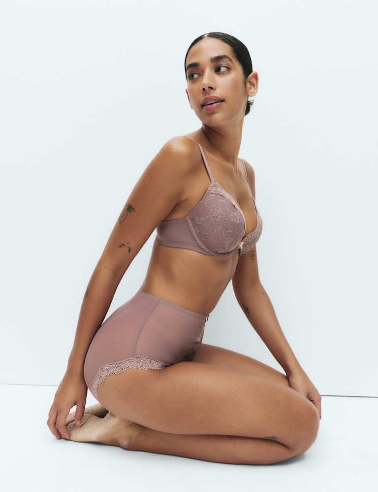 Jasmine Lace Wired Plunge Bra Set A-E 1 of 6