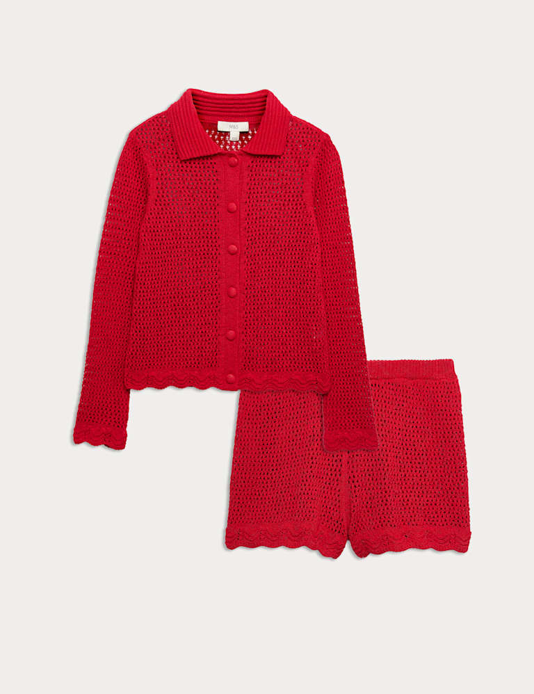 Crochet Cardigan & Shorts Set 2 of 6