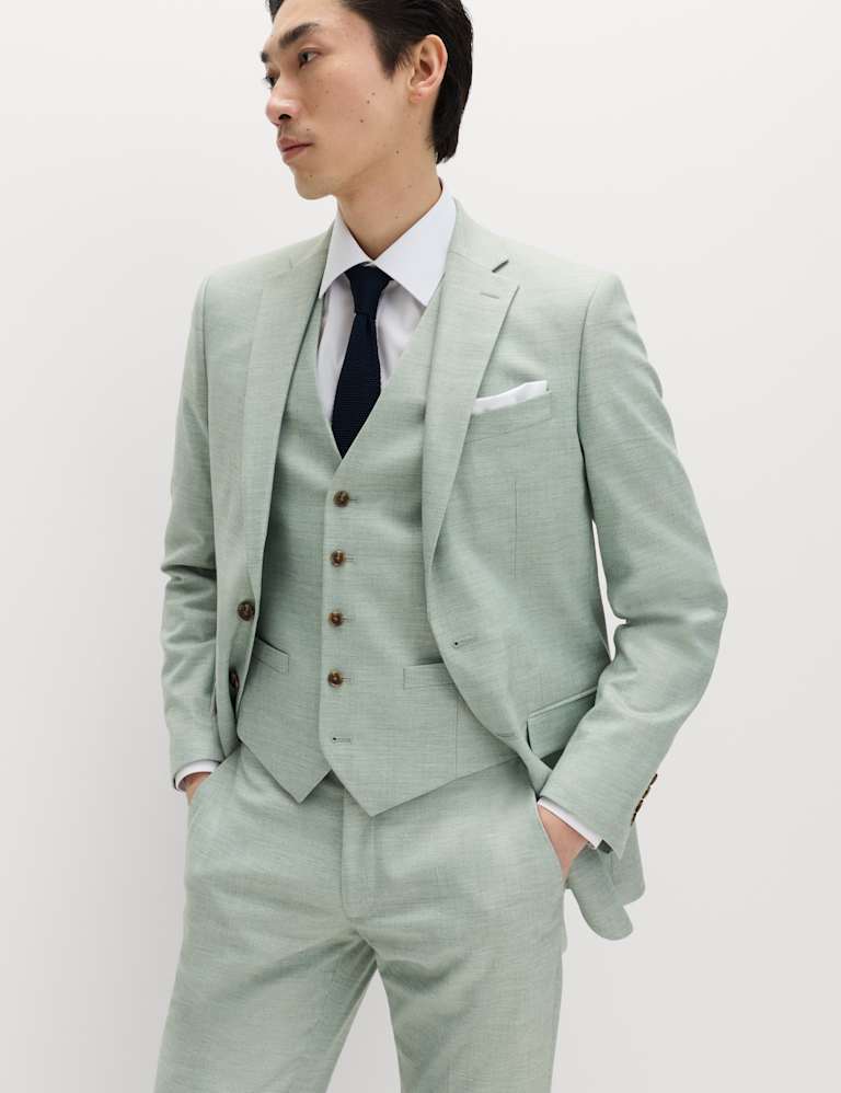 3 Piece Slim Fit Textured Stretch Suit 1 of 6