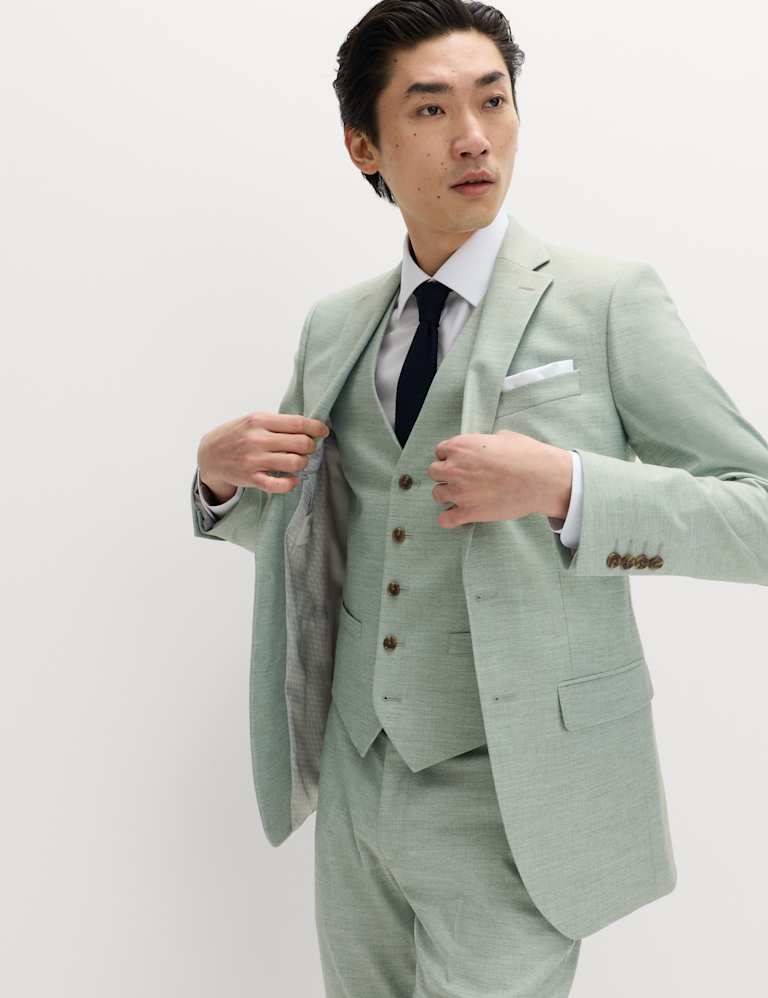 3 Piece Slim Fit Textured Stretch Suit 2 of 6