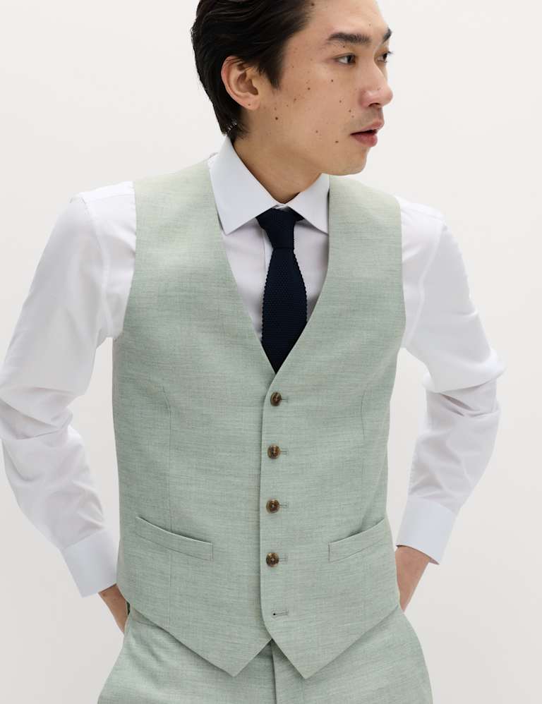 3 Piece Slim Fit Textured Stretch Suit 3 of 6