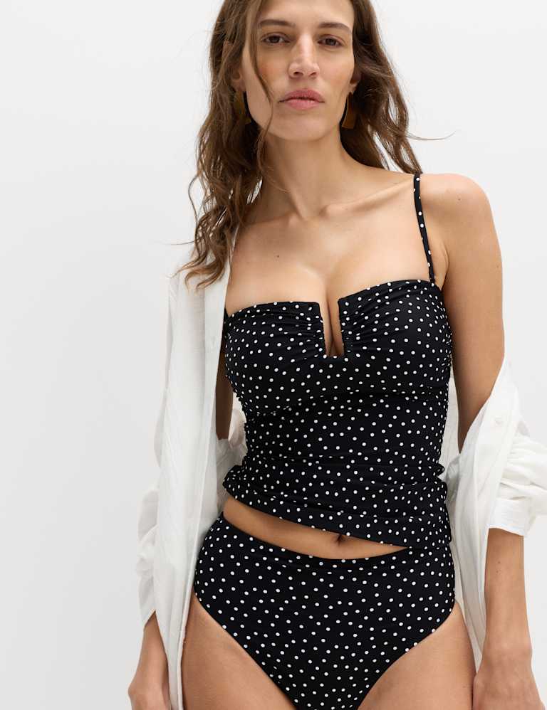 Spot Print Padded U-Wire Tankini Set 1 of 6