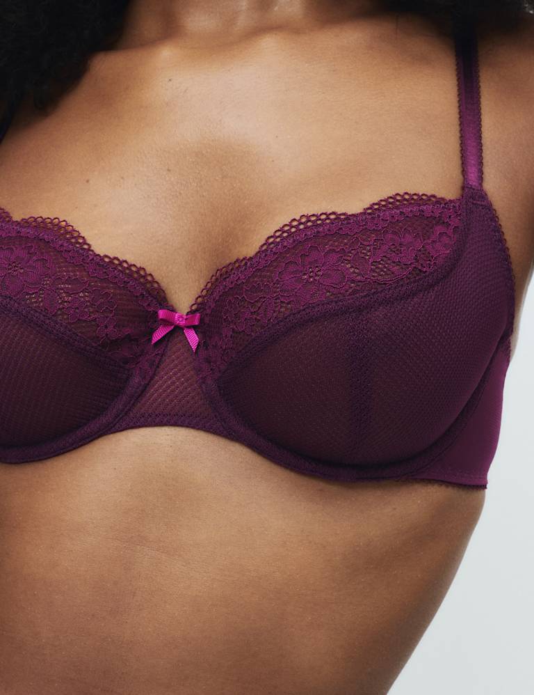 Jasmine Lace Wired Balcony Bra Set A-E 3 of 6