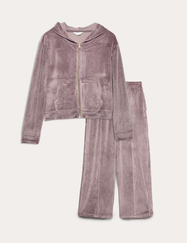 Velour Zip Lounge Hoodie Set 2 of 6