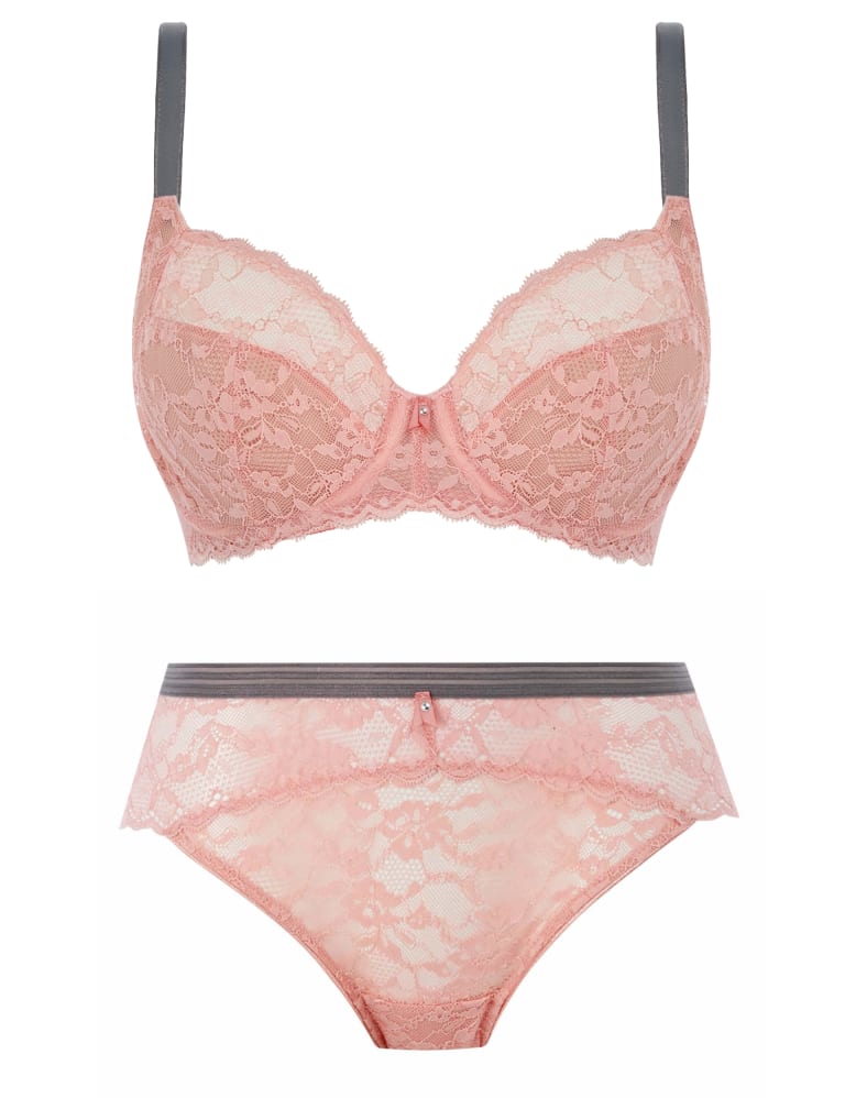 Offbeat Underwired Side Support Bra Set  D-K 2 of 6