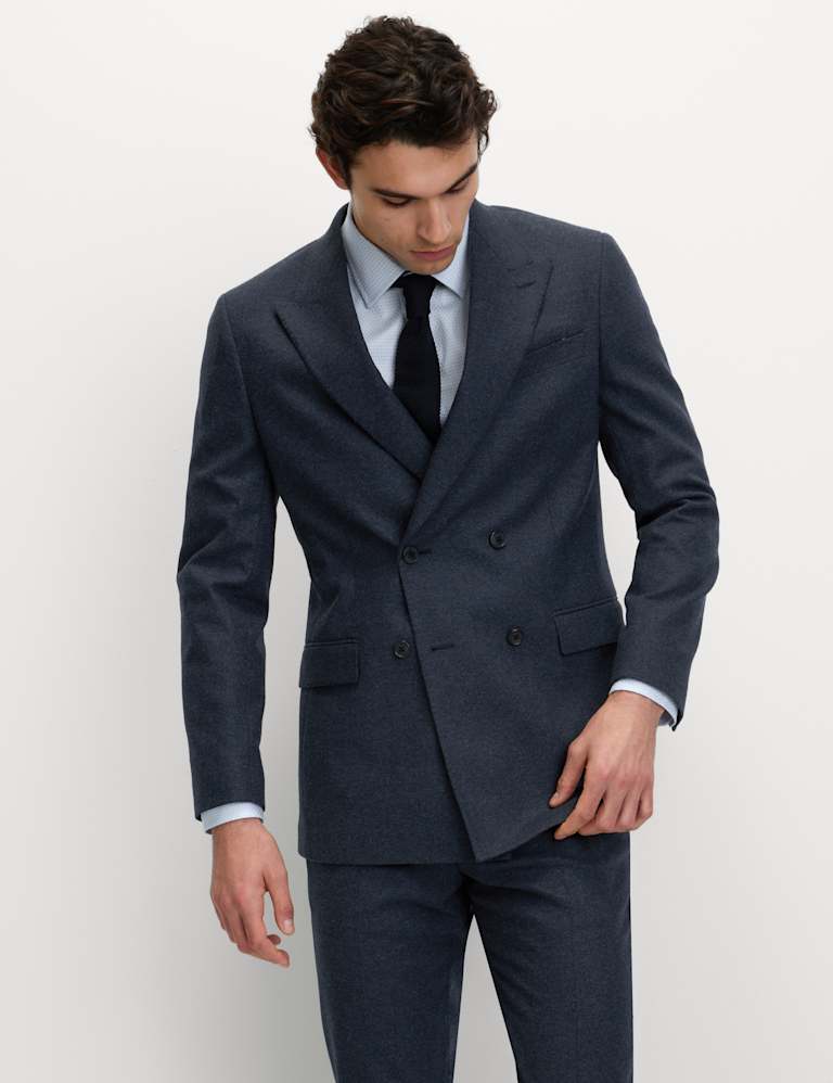 Tailored Fit Wool Rich Tweed Double Breasted Suit 2 of 6