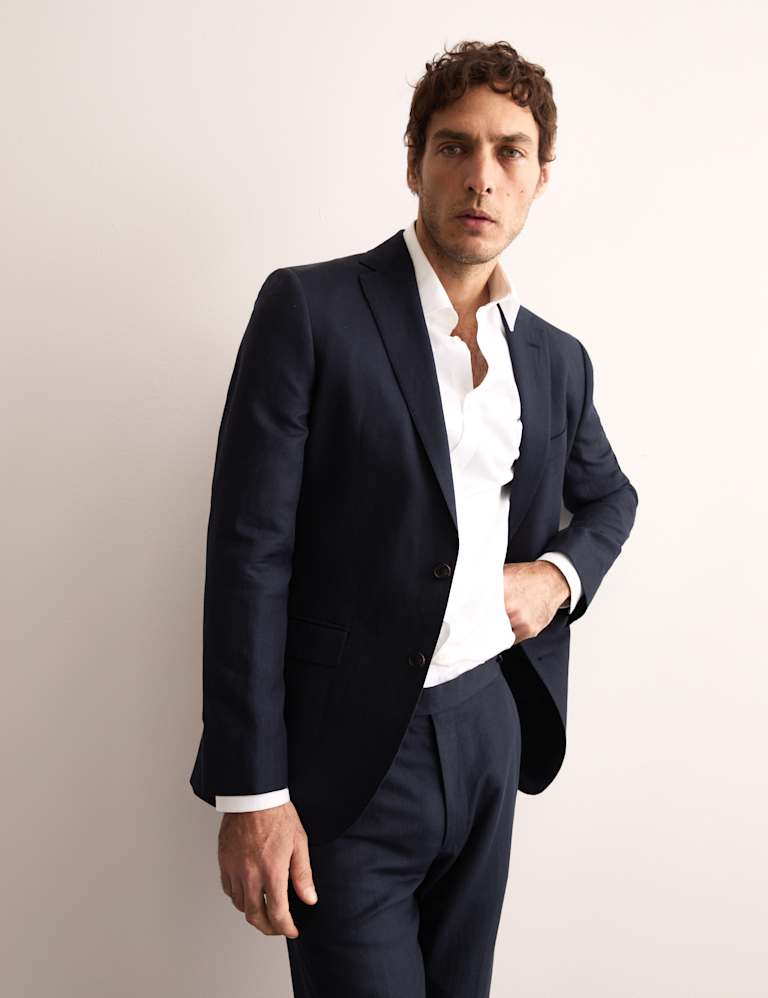 2 Piece Tailored Fit Linen Blend Suit 2 of 6