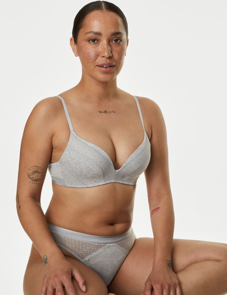 Cotton with Cool Comfort™ Non-Wired Push Up Bra set 1 of 1