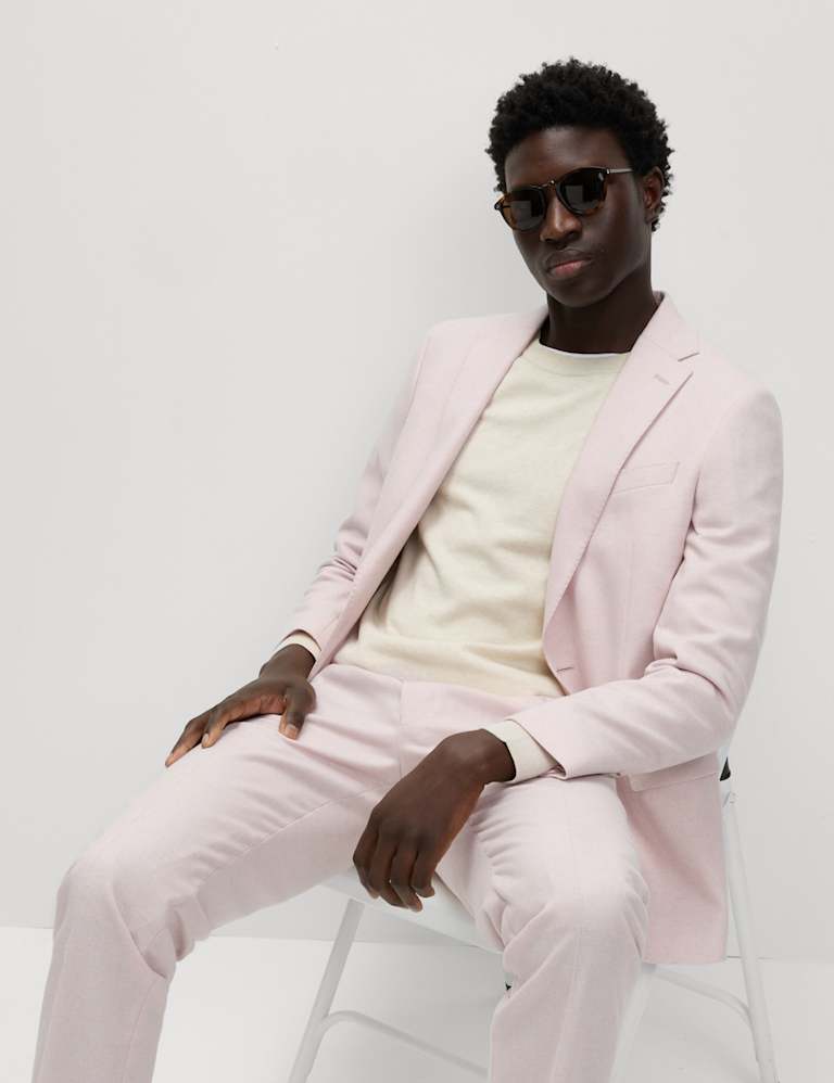 2 Piece Tailored Fit Wool Rich Tweed Suit 1 of 6