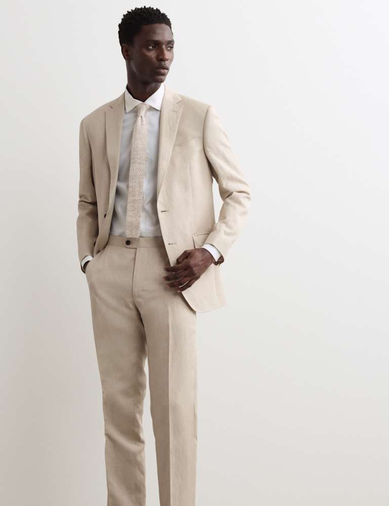 2 Piece Tailored Fit Linen Blend Suit 5 of 6