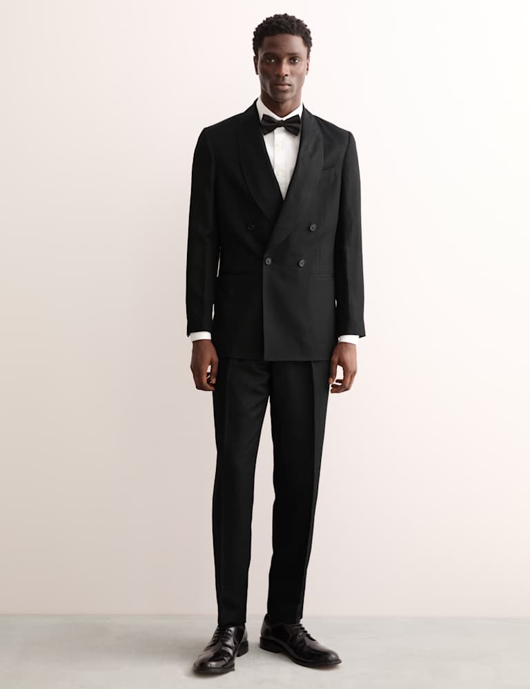 2 Piece Tailored Linen Wool Blend Suit 1 of 6