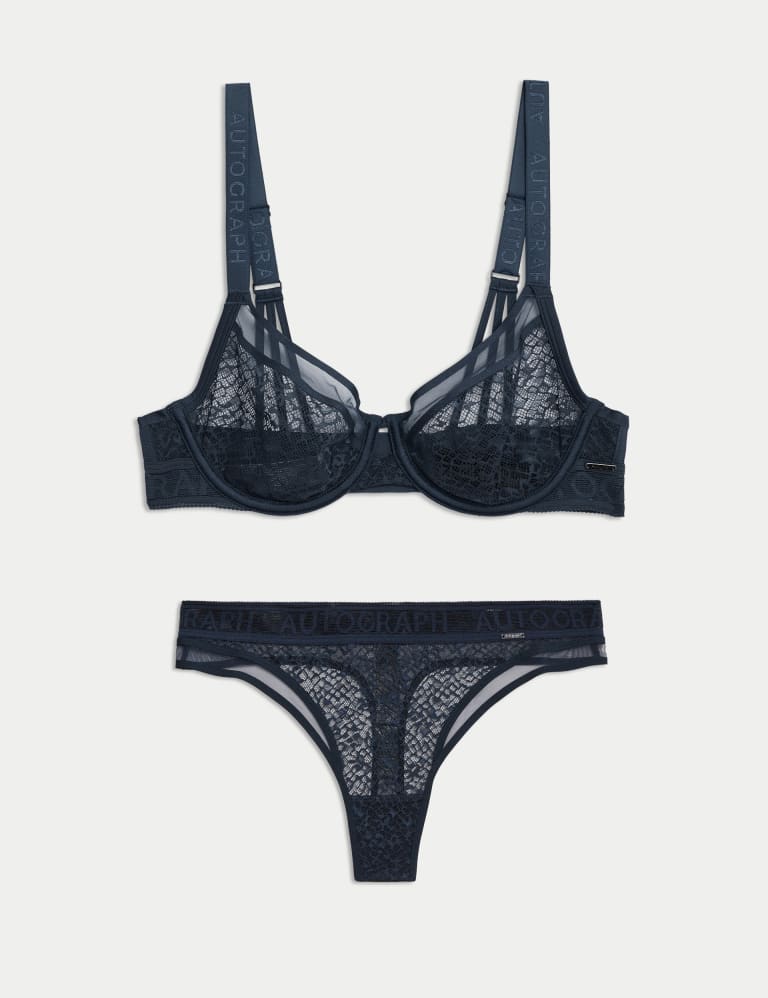 Tivoli Patterned Lace Wired Full Cup Bra Set A-E 2 of 6