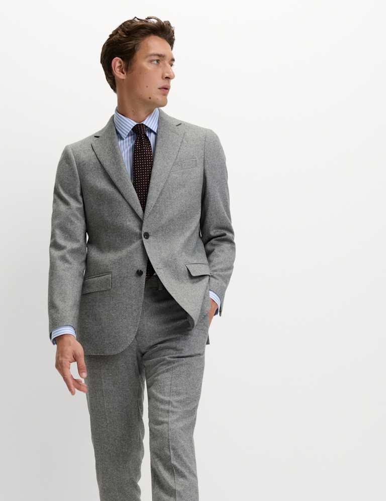 2 Piece Tailored Fit Wool Rich Tweed Suit 1 of 6