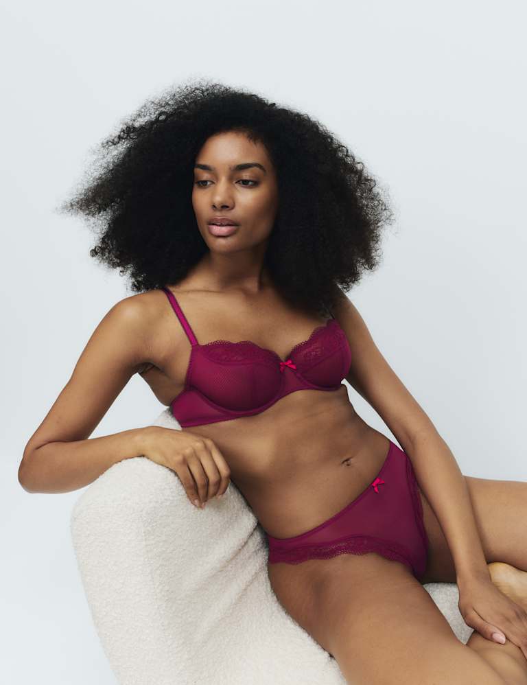 Jasmine Lace Wired Balcony Bra Set A-E 1 of 6