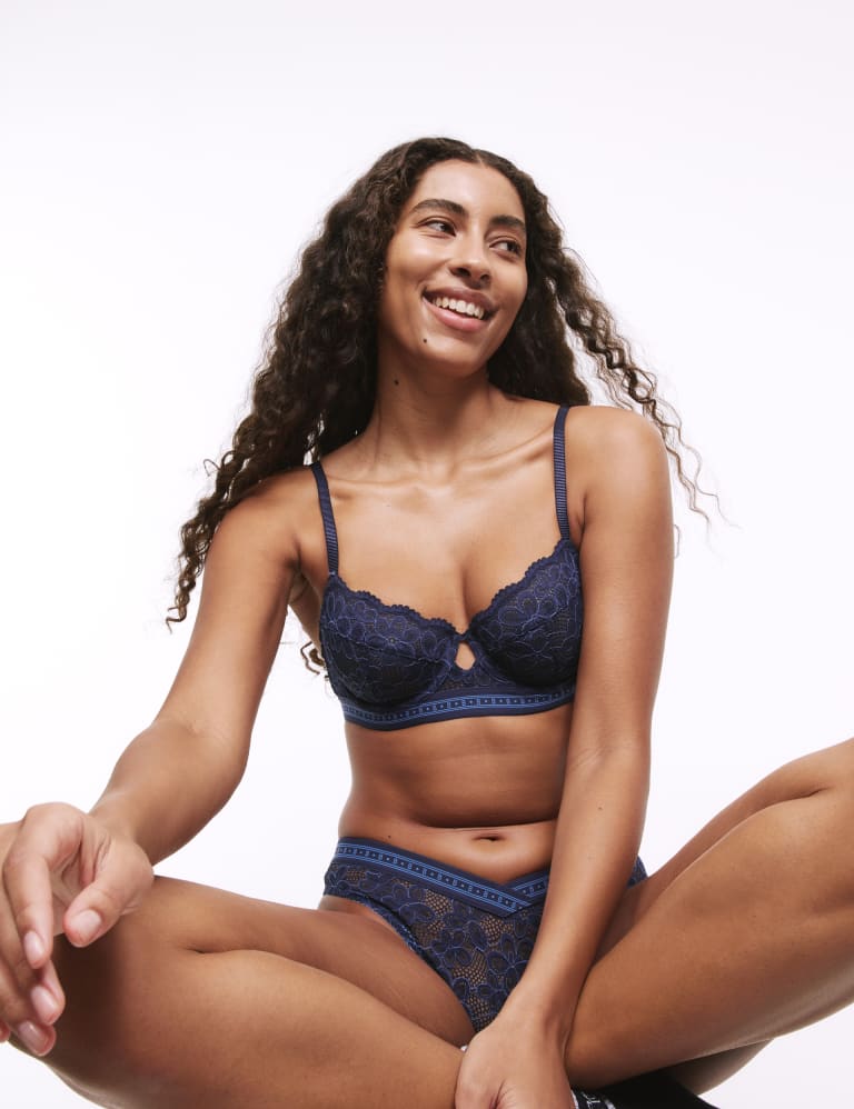Cleo Lace Wired Balcony Bra Set A-E 1 of 6