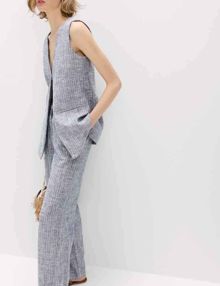 Linen Pinstripe Waistcoat & Trouser Set 1 of 6
