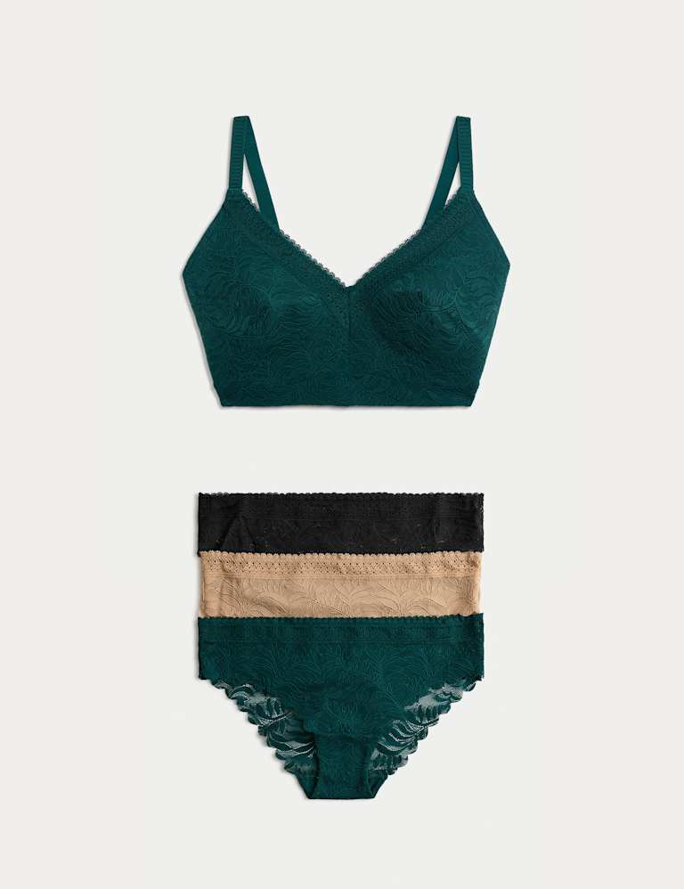 Flexifit™ Lace Non Wired Minimiser Bra Set C-H 2 of 6