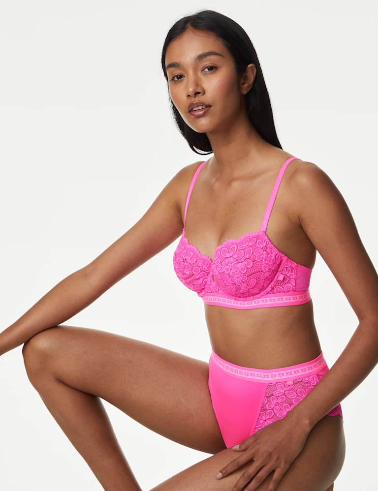 Cleo Lace Wired Balcony Bra Set 1 of 6