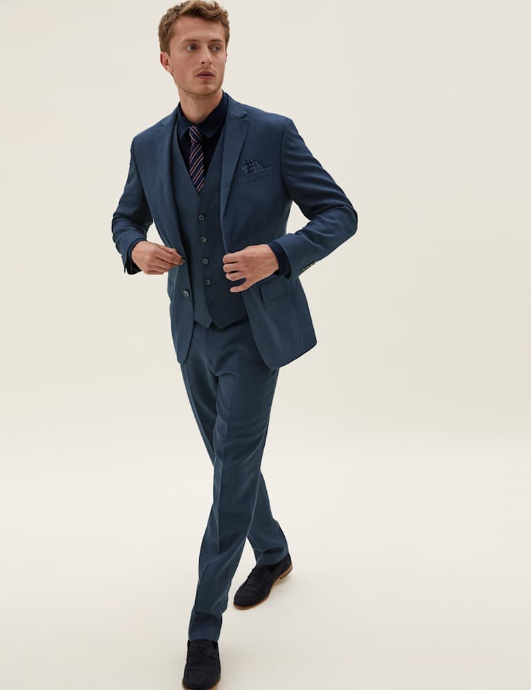 Tailored Fit Italian Linen Miracle™ 3 Piece Suit 1 of 8