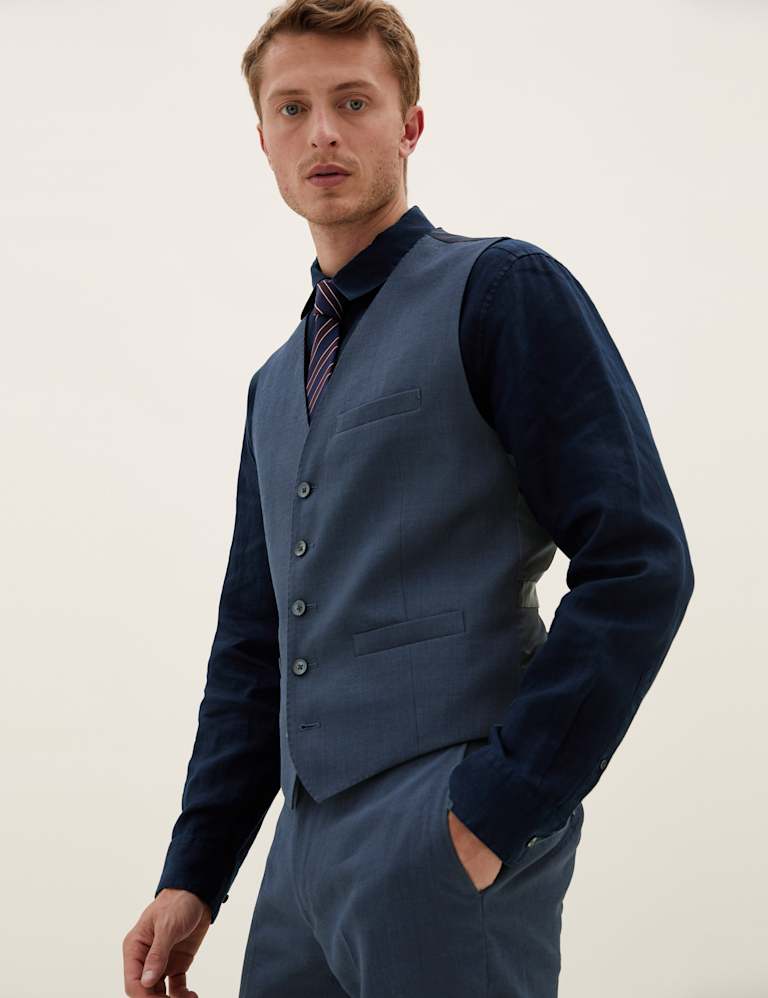 Tailored Fit Italian Linen Miracle™ 3 Piece Suit 2 of 8