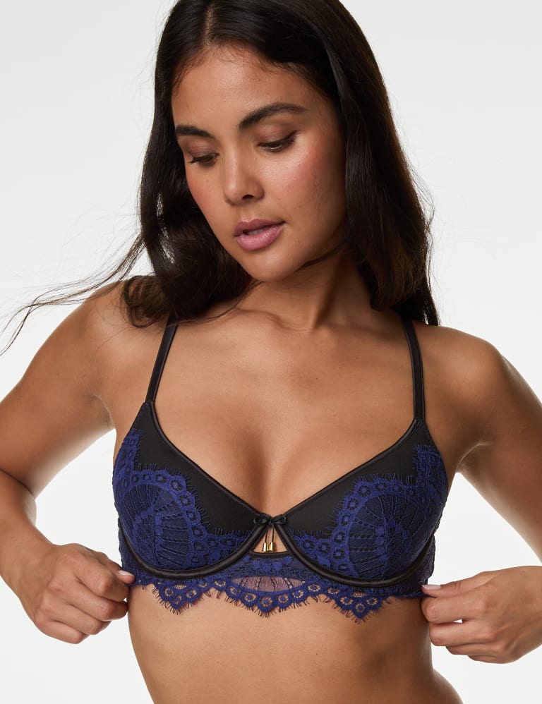 Christelle Lace Wired Demi Cup Bra Set A-E 3 of 6